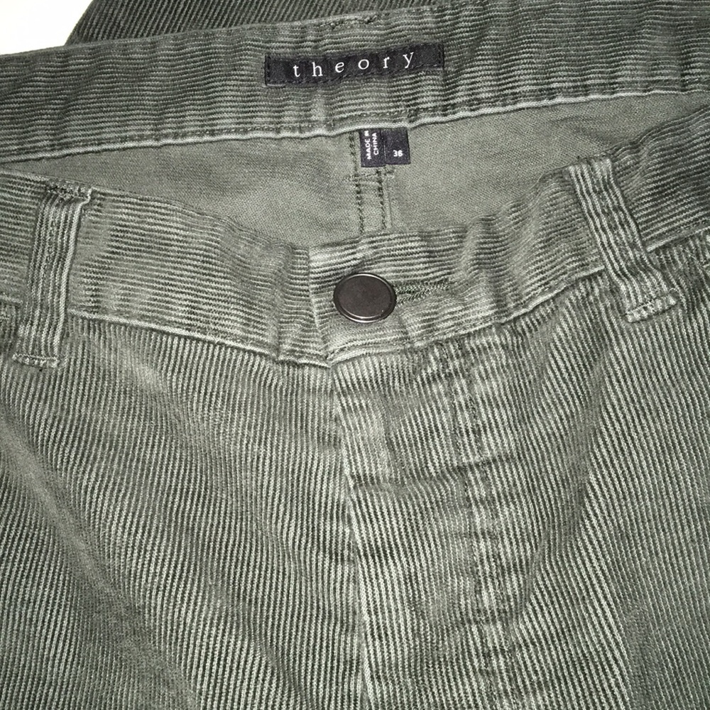 Theory forest green corduroy pants